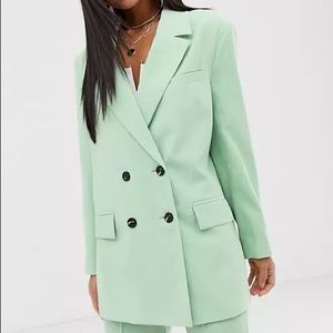 Oversized ASOS pastel green blazer